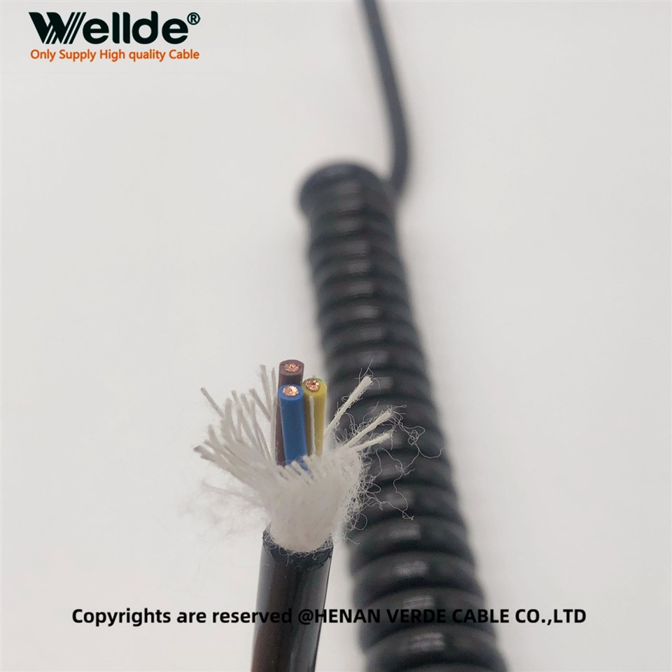 Coiled PUR Cable Automation